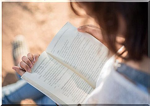 Woman reading a book