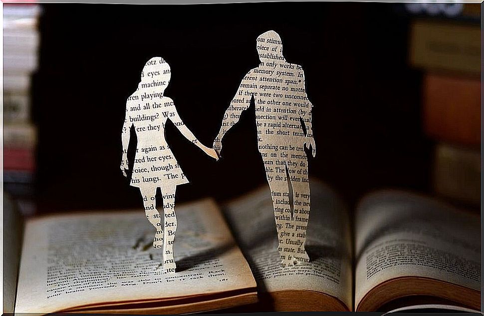 Couple representing the phrases of Albert Camus