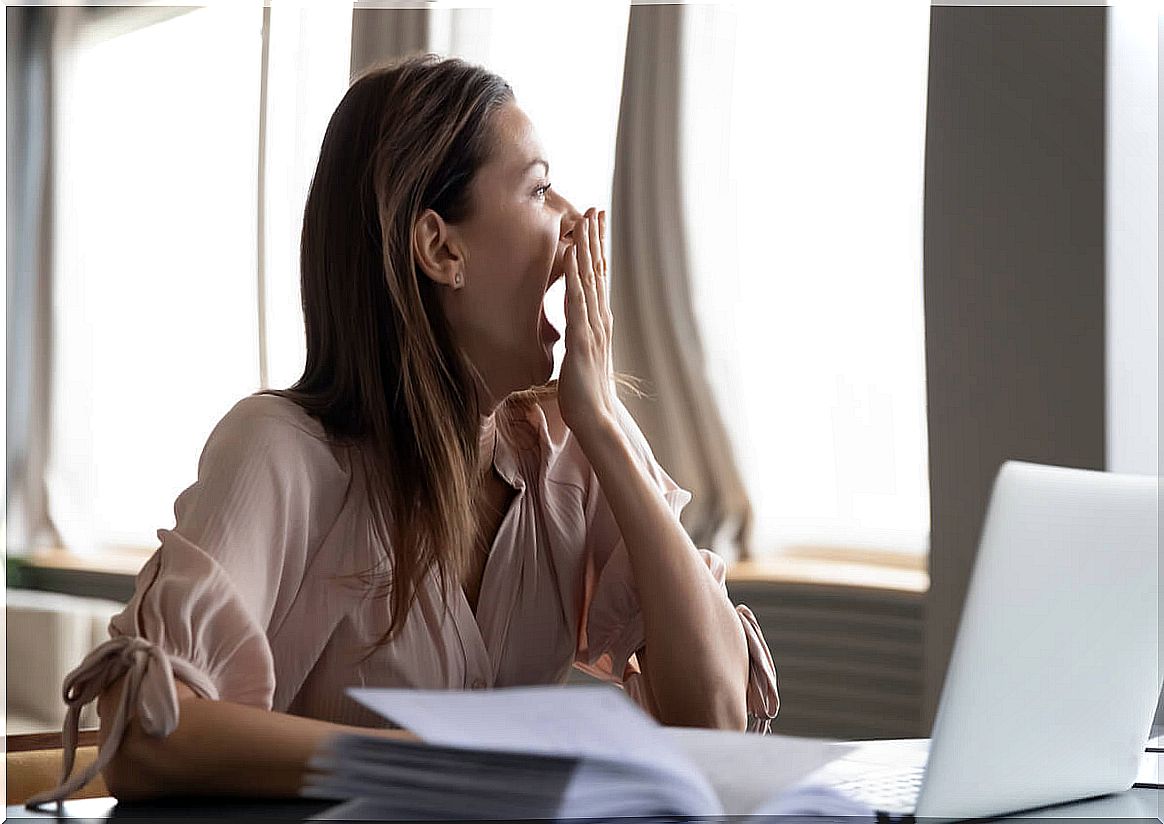 Yawning woman