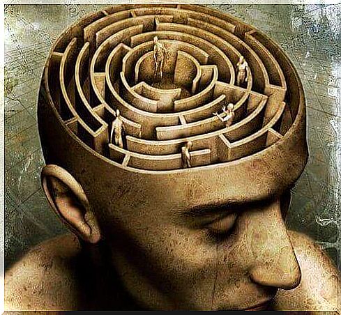 Mind of a man in the shape of a maze representing humanistic psychology