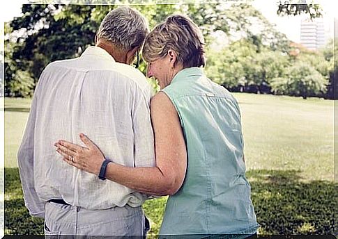 Man and woman hugging