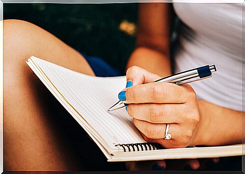 Woman writing a letter