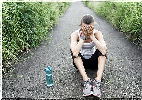 Woman exhausted from doing sports out of obligation