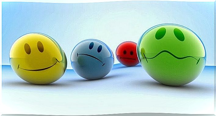 Balls representing emotions