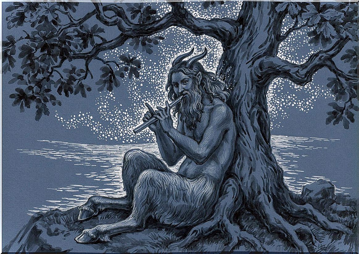 The myth of the Faun, god of the forests