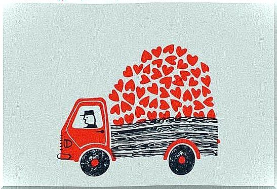 Truck with hearts