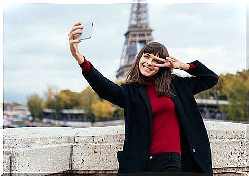 Woman taking a selfie