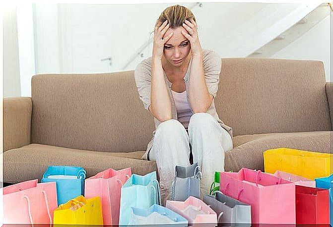 Woman worried about buying so much