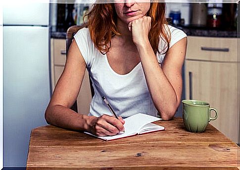 Woman making a list